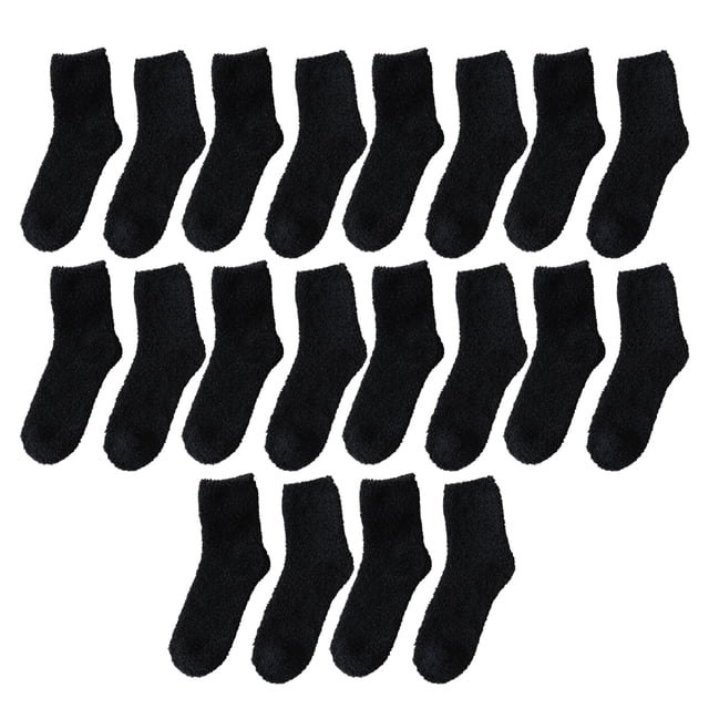 Xingzhi 10 Pcs Chaussettes Épaisses Texture Douce Artisanat Fixation Stable Résistant à l'Usure Noir 1Set