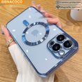 thumbnail image 3 of Fashion Magnetic Case For Magsafe For iPhone 14 13 12 Pro Max Plus Plating Clear Soft Silicone Wireless Charging Cover, 3 of 5