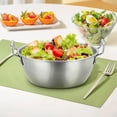 thumbnail image 4 of Stainless Steel Salad Bowl, Double Ear Mixing Bowl, Kitchen Prep and Serving, Rust Resistant, Dishwasher reliable, Ergonomic Handles, Modern Tableware, 4 of 7
