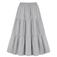 thumbnail image 1 of Cameland Womens Plus Size Midi Skirts Casual Solid Color High Waist Ruffle Skirts, 1 of 2