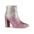 thumbnail image 1 of Unique Bargains Bottines Chelsea à Paillettes pour Femmes à Bout Pointu à Talon Bloc, 1 of 8