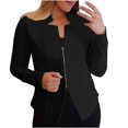 thumbnail image 2 of EGNMCR Veste à Manches Longues pour Femmes, Sans Capuche, Décontractée, Cardigan à Fermeture Éclair, 2 of 6
