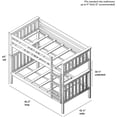 thumbnail image 4 of BEDSMART Solid Wood Twin Over Twin Bunk Bed | White, 4 of 6