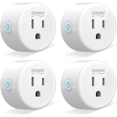 Prise Intelligente, Prise WiFi Gosund Prise Intelligente Fonctionne avec Alexa, Echo, Google Home, Prise Alexa avec Fonction Minuterie, Contrôle à Distance par Application, Aucun Concentrateur Requis, Homologué Etl et Fcc (Lot de 4)