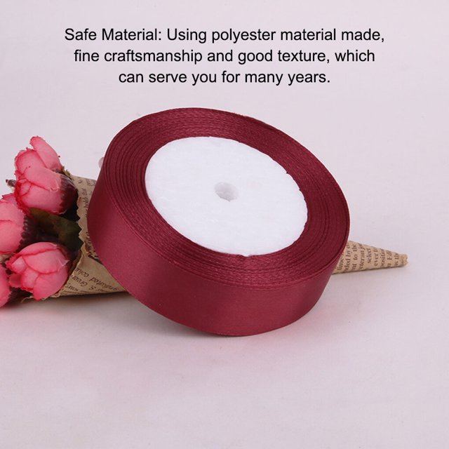 Gift Wrap Ribbon Wedding Clothes Making Supply Multi-color DIY Craft Accessories Festival Fabric Polyester Ribbons Box Ornaments Wine Red 33