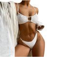 thumbnail image 2 of CEHVOM Women Split Swimsuit Show Waist Solid Color Bikini, 2 of 5