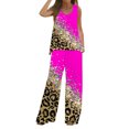 thumbnail image 1 of Mikilon Ensemble Élégant pour Femmes 2 Pcs Débardeur Imprimé Décontracté Sans Manches Col Rond Rose Vif m, 1 of 5