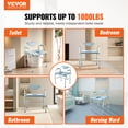 thumbnail image 2 of VEVOR Chaise-Coffre, Commode de Chevet avec Accoudoirs Rabattables et Dossier Détachable, Hauteur Réglable à 5 Niveaux, Seau Amovible de 7 L, Facile à Assembler, Capacité de 1000 Lb, Toilette Portable pour Adultes et Aînés, 2 of 9