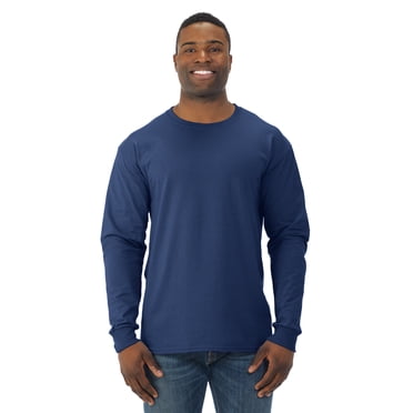 Jerzees T-Shirt à Manches Longues pour Hommes DRI-POWER Active à Col Ras du Cou, L, J Bleu Marine