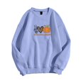 thumbnail image 1 of Womens Pullover Sweatshirts Halloween Skeleton Heart Pumpkin Print Oversized Pullover Tops, 1 of 2