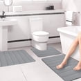 thumbnail image 1 of Yhmxh Bathroom Rugs Memory Foam Bath Mat Set Bathroom Rugs For 3 Pcs Toilet Mats Soft Comfortable Water Absorption NonSlip ThickMachine WashableEasier To Dry Dark Living Room Rug Bath Mat, 1 of 7