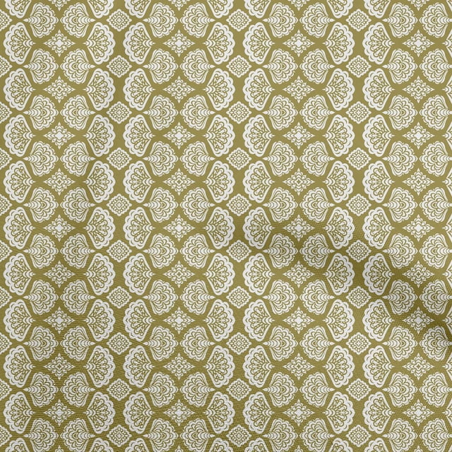 oneOone Polyester Spandex Lime Green Fabric Asian Block Craft Project Decor Fabric Printed by The Yard 56 Inche Wide-9731