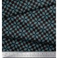 thumbnail image 2 of Soimoi Black Rayon Fabric Square & Triangle Geometric Print Fabric by the Yard 56 Inch Wide, 2 of 3