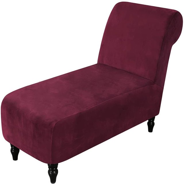 2024 Velvet Armless Chaise Lounge Slipcover Stretch Sofa Slip Cover Furniture Protector