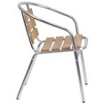 thumbnail image 3 of Commercial Aluminum Indoor-Outdoor Restaurant Stack Chair with Triple Slat Faux Teak Back, 3 of 9