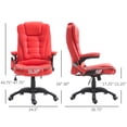 thumbnail image 3 of HOMCOM Chaise de Bureau Exécutive avec Massage et Chaleur, Chaise d'Ordinateur, Rouge, 3 of 10