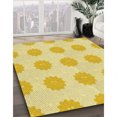 thumbnail image 3 of Ahgly Company Tapis d'Intérieur Lavables à la Machine, Carrés, Transitionnels, Jaunes, Tapis de Zone, 5 Pieds Carré, 3 of 7