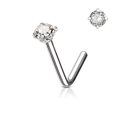 thumbnail image 4 of Clou d'Anneau Nasal en Forme de L en Acier Chirurgical Vis Perçage 3 mm Ensemble Gemme CZ 20 g 18 g 6 mm, 4 of 10