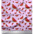 thumbnail image 1 of Soimoi Purple polyester Crepe Fabric Watermelon Fruits Print Fabric by Yard 52 Inch Wide, 1 of 3