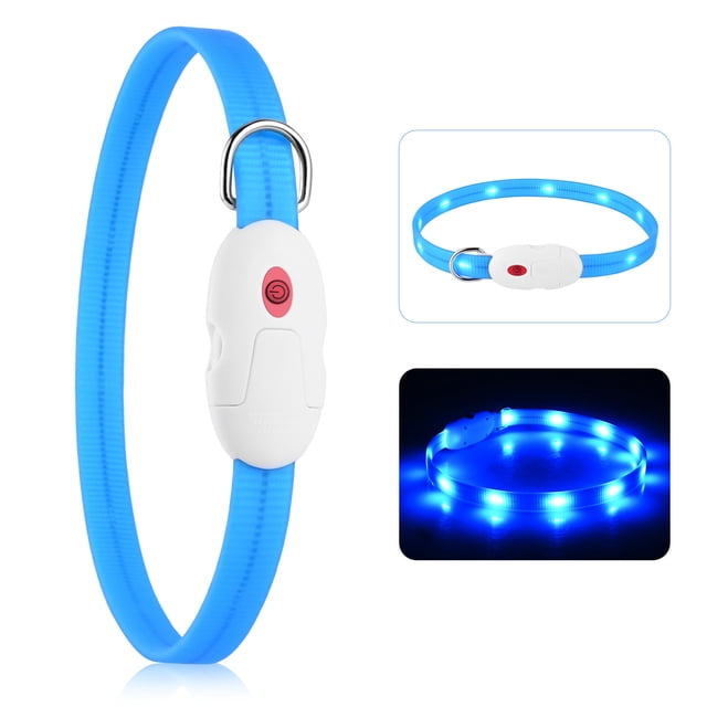3 Modes LED Dog Collar USB Rechargeable Cuttable Glowing Dog Necklace for Small Medium Large Dogs
