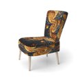 thumbnail image 3 of Designart "VORTEX Tangle" Gold Abstract Upholstered Accent Chair - Modern Arm Chair For Bedroom, 3 of 7