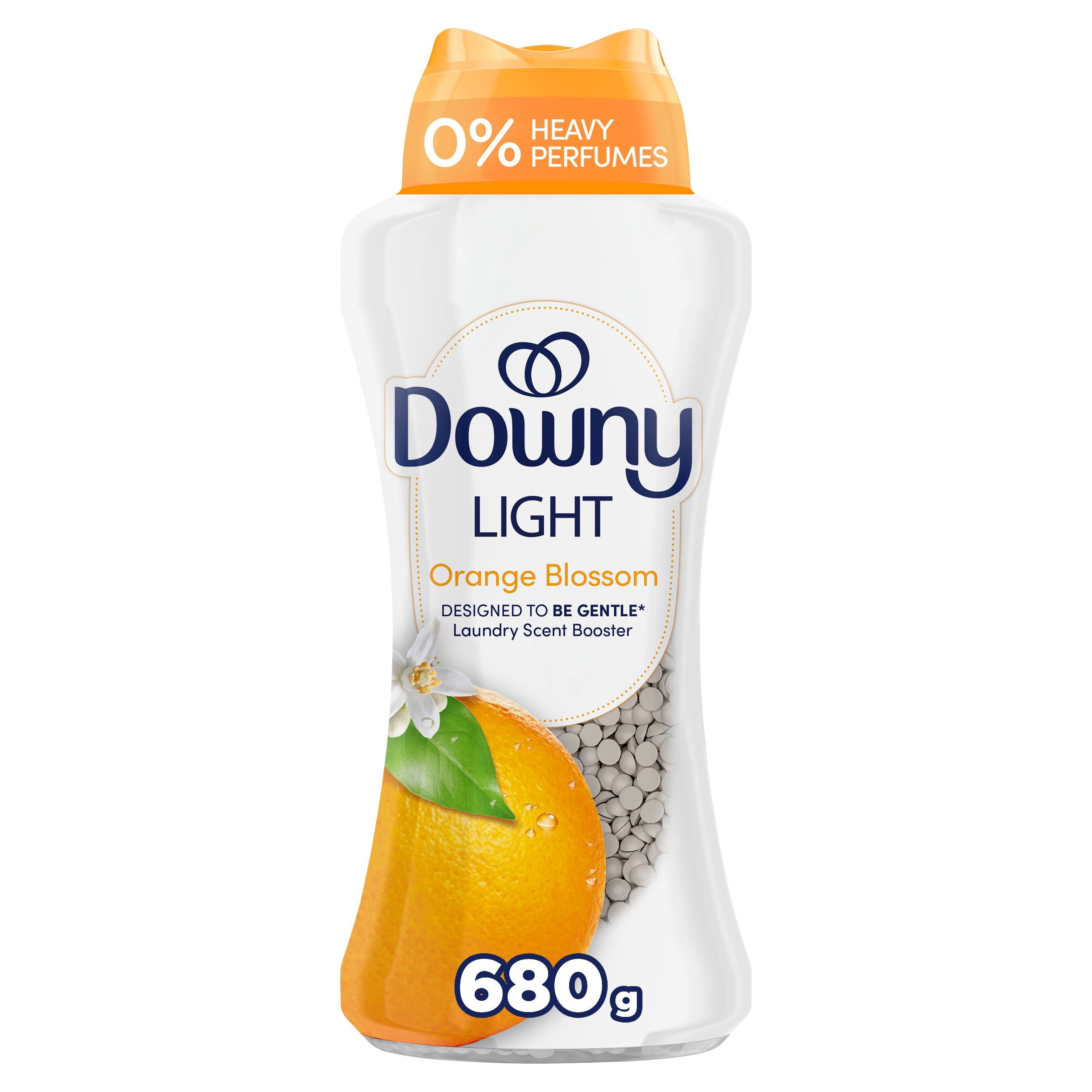 Perles rehausse-parfum pour lessive Downy Léger, parfum Fleur d’oranger, perles pour les tissus et la lessive, conçues pour être douces avec une légère bouffée de parfum, sans parfums prononcés