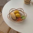thumbnail image 4 of Rattan Bread Basket Petals Shape Hand-Woven Tea Tray With Handles For Serving Dinner Parties Coffee Breakfast, 4 of 6