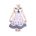 thumbnail image 1 of Robe Fille Bleu Marine Marin Parapluie Uniforme Scolaire Robe d'Été Sans Manches 12 Ans, 1 of 6
