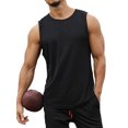 thumbnail image 3 of Kmbangi Men Sports Tank Top Sleeveless Round Neck Tops Running Fitness Tops, 3 of 6