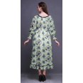 thumbnail image 4 of Bimba Tie-Dye Ladies Bishop Sleeve Round Neck Ruffle Maxi Smocked WaistDress-X-Small, 4 of 5