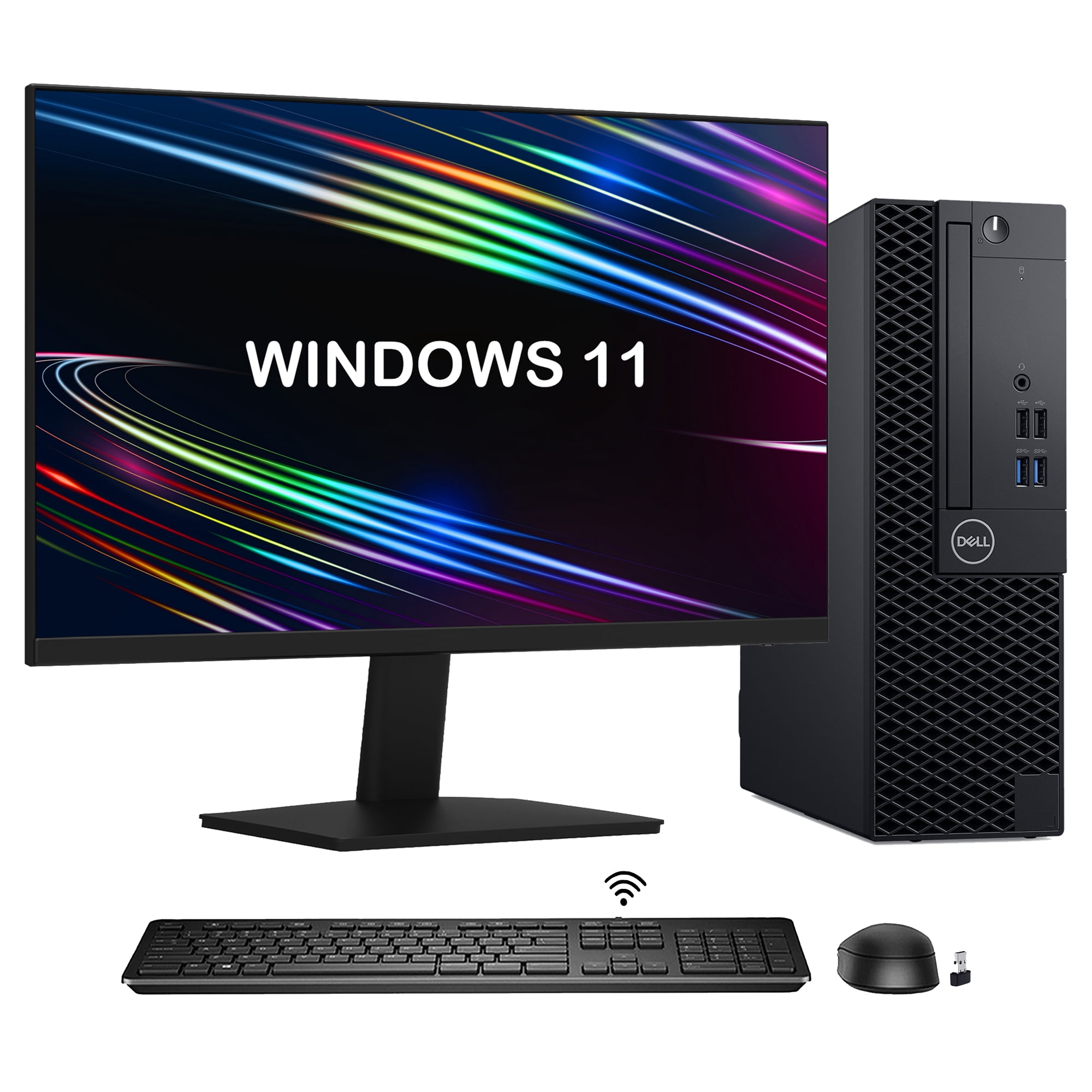Dell OptiPlex 3070 SFF Windows 11 Pro Desktop Computer - Intel Hexa Core I5-8500 CPU Up to 4.10GHz 24 inch FHD Monitor | 8GB DDR4 RAM | 512GB NVMe SSD | HDMI (Refurbished)