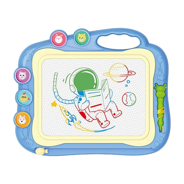 Station d'Art pour Enfants Bleue, Tableau Magnétique à Gribouiller, Support Ajustable pour Activité d'Apprentissage Créatif, Bloc à Dessin Double Face