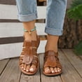 thumbnail image 2 of WLOELOEW Women'S Plus-Size Pointed-Toe Slippers With Strap Soft Sole For Summer Brown Pu Material Size 6 Us 9.25 Inches, 2 of 9