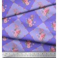 thumbnail image 3 of Soimoi Tissu Crêpe polyester Feuilles, & Imprimés Floraux Roses au Mètre 42 Pouces de Large, 3 of 3