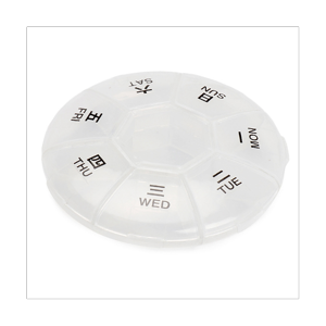 Planificateur de médicaments en boîte à pilules portative ronde 7-Sided Rappel de la pilule ronde en forme