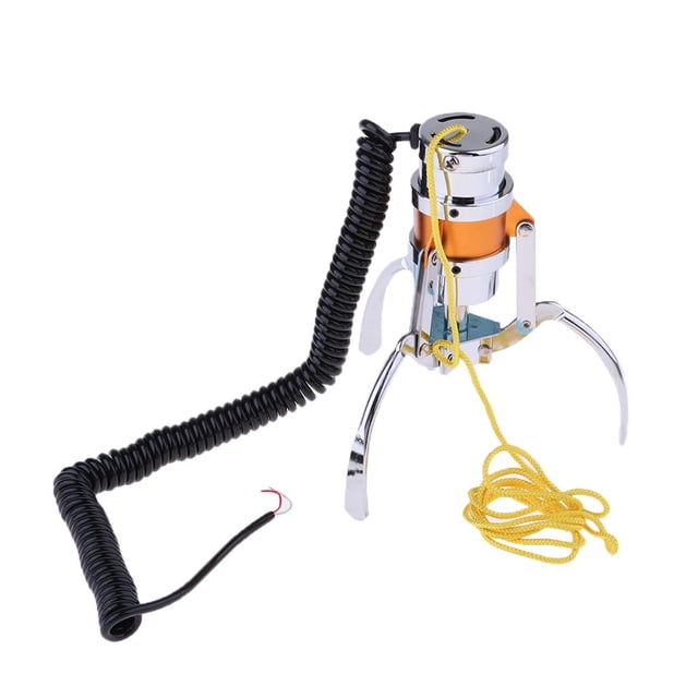 Griffe pour Mains de Grue avec Trousses de Bricolage pour Pièce de Rechange de Machine, Accessoire Griffe en Acier Inoxydable et Aluminium pour machines de Jeu d'Arcade. Présente une construction durable, une Ligne à Ressort d'Environ 43 cm de long, et un Diamètre de Griffe de 16 cm. Comprend un Fil Noir Enroulé et une Corde Jaune pour une installation et une Utilisation Faciles dans les machines à Griffes pour Poupées.