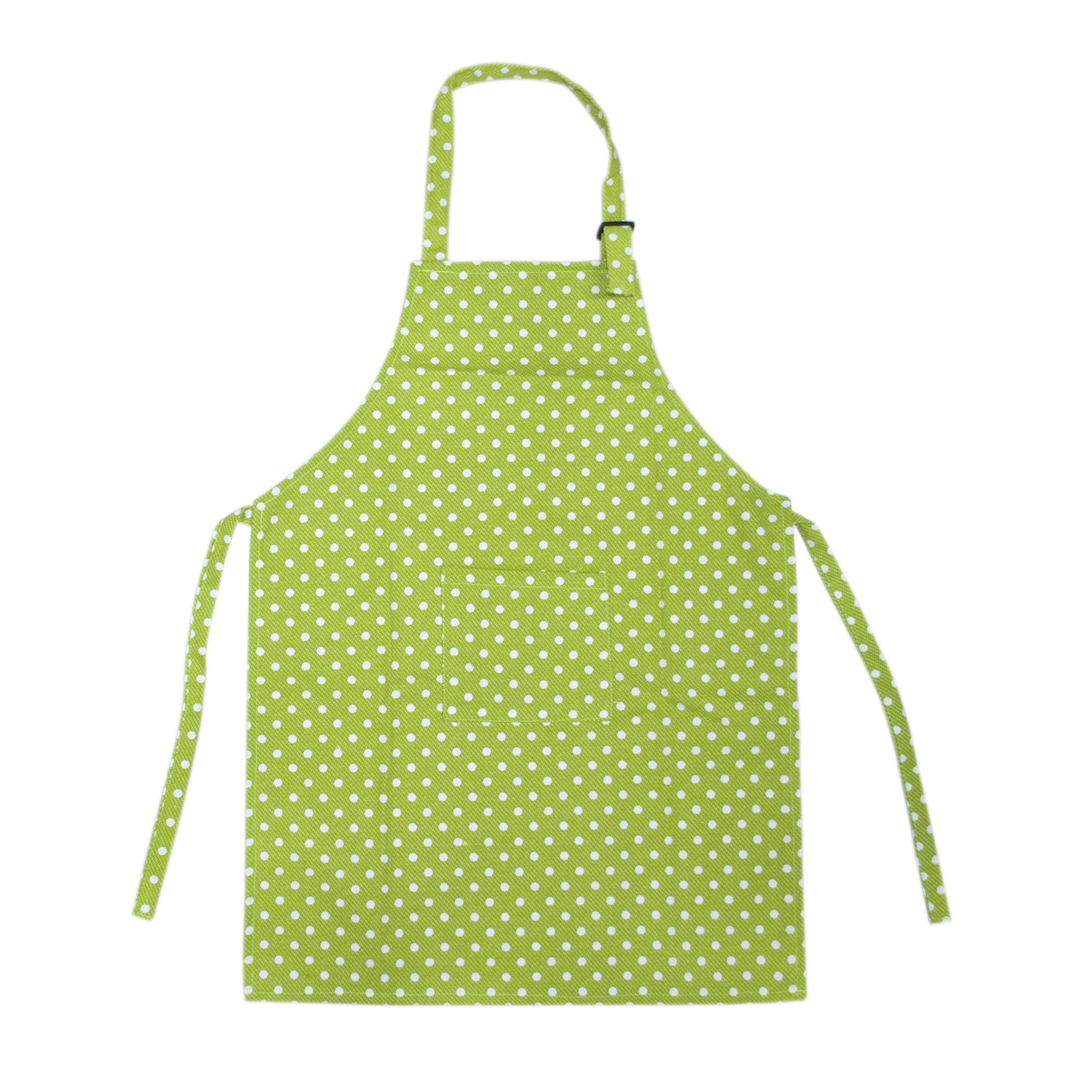 TOPTIE Colorful Cotton Canvas Kid's Aprons with Pocket, Artist Apron & Chef Apron (Green Dot, 22"L x 15"W)