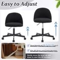 thumbnail image 3 of Ktaxon Armless Home Office Desk Chair Cute Mid Back Vanity Stool Teddy Velvet Swivel Task Chairs with Wheels Black, 3 of 9