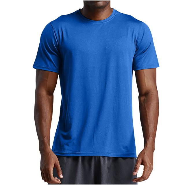 Yuyuzo Mens T-Shirts Summer Solid Color Loose Fitted Workout Sports Short Sleeve Round Neck Tee Shirts