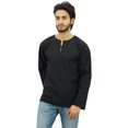 thumbnail image 2 of Atasi Kurta Court Noir pour Homme, Col Rond Goutte d'Eau, Tunique en Coton - Xxx-Grand, 2 of 7