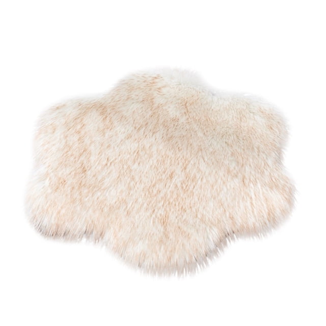 fheaev Wool Imitation Sheepskin Rugs Faux Non Slip Bedroom Carpet Mats