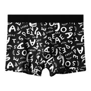 FhsagQ Underwear Men's Underwear with Pouch Briefs Super Fit Men's Underwear Summer Flat Corner Pants Breathable and Comfortable Mid Waist Printed Men's Underwear Thin and Seamless Boxer Black L