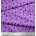 thumbnail image 3 of Soimoi Purple polyester Crepe Fabric Web & Spider Insects Print Fabric by the Yard 42 Inch Wide, 3 of 3