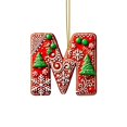 thumbnail image 2 of Hbdhejl 26 Pcs Lettres Rouges Décorations de Sapin de Noël Lettres de Canne de Bonbon avec Motif de Baies Mini Alphabet Ornements Suspendus Fête Maison Sapin de Noël Acrylique 2D, 2 of 4