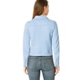 thumbnail image 4 of INSPIRE CHIC Women's Motorcycle Jacket Faux Suede Solid Color Asymmetric Zipper Jacket XL Light Blue, 4 of 8