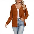 thumbnail image 2 of CFLVAEK Cardigan Sweaters for Women Ribbed Knit Button Down Loose Fitted Long Sleeve Cardigans Fall Trendy Cardigan Sweater Orange M, 2 of 6