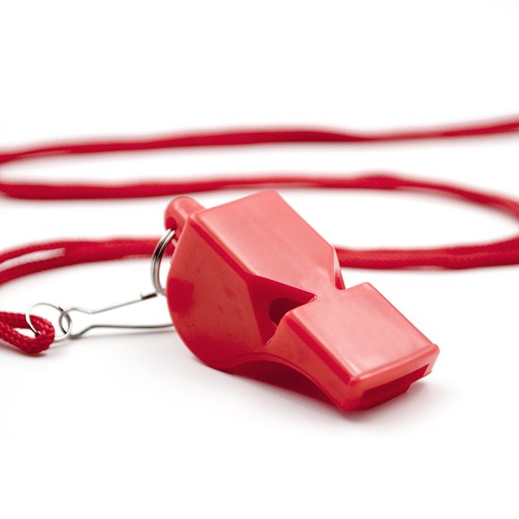 GOGO 10 Pcs Sport Referee Classic Whistle Plastic Pea-Less security Whistle, 3 Colors Available-Red