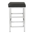 thumbnail image 4 of 26" Backless Stool in Black Fabric with Polished Chromes Legs, 4 of 5
