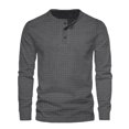 thumbnail image 1 of zbxnLI Men's Crew Neck Sweatshirts Button T-Shirts Solid Color Casual Lightweight Pullover Sweatshirt Tops, 1 of 6