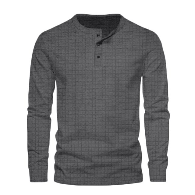 zbxnLI Men's Crew Neck Sweatshirts Button T-Shirts Solid Color Casual Lightweight Pullover Sweatshirt Tops